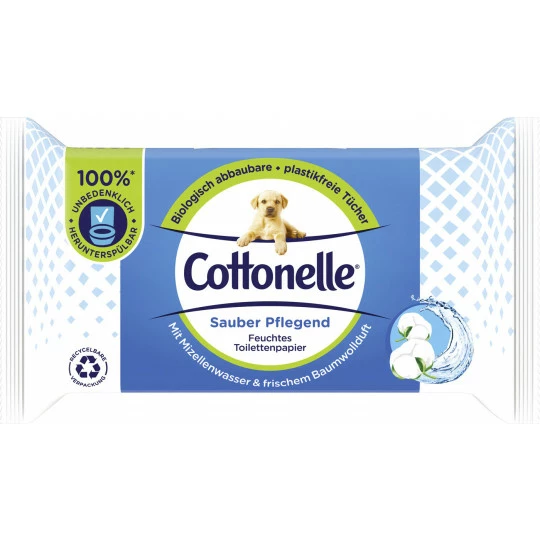 Cottonelle Feuchtes Toilettenpapier Sauber Pflegend Mit Mizellenwasser Und Frischem Baumwollduft NF 42ST 1 Cottonelle Feuchtes Toilettenpapier Sauber Pflegend Mit Mizellenwasser Und Frischem Baumwollduft NF 42ST