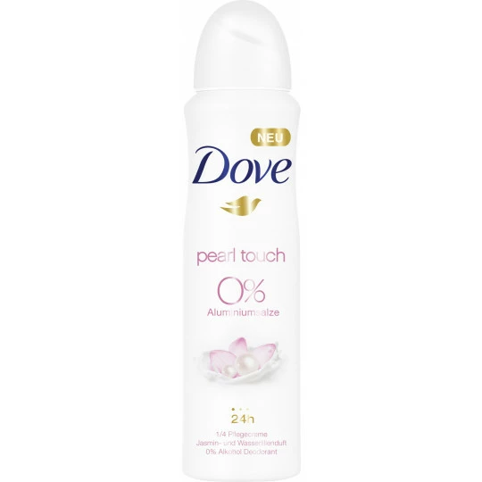 DOVE Deo-Spray Pearltouch 0% Aluminiumsalze 150ML 1 DOVE Deo-Spray Pearltouch 0% Aluminiumsalze 150ML