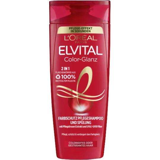 L'Oreal Elvital Color Glanz 2in1 Farbschutz Pflege-Shampoo Und Spülung 300ML