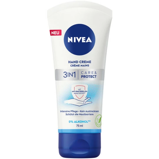 NIVEA Handcreme 3in1 Care+Protect Antibakteriell 75ml 1 NIVEA Handcreme 3in1 Care+Protect Antibakteriell 75ml