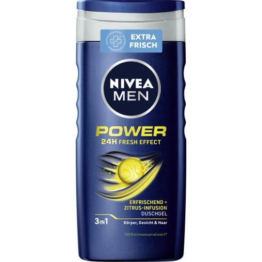 NIVEA Men 3in1 Duschgel Power 24H Fresh Effect 250ML 1 NIVEA Men 3in1 Duschgel Power 24H Fresh Effect 250ML