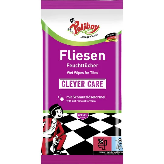Poliboy Fliesen Feuchttücher 15ST 1 Poliboy Fliesen Feuchttücher 15ST